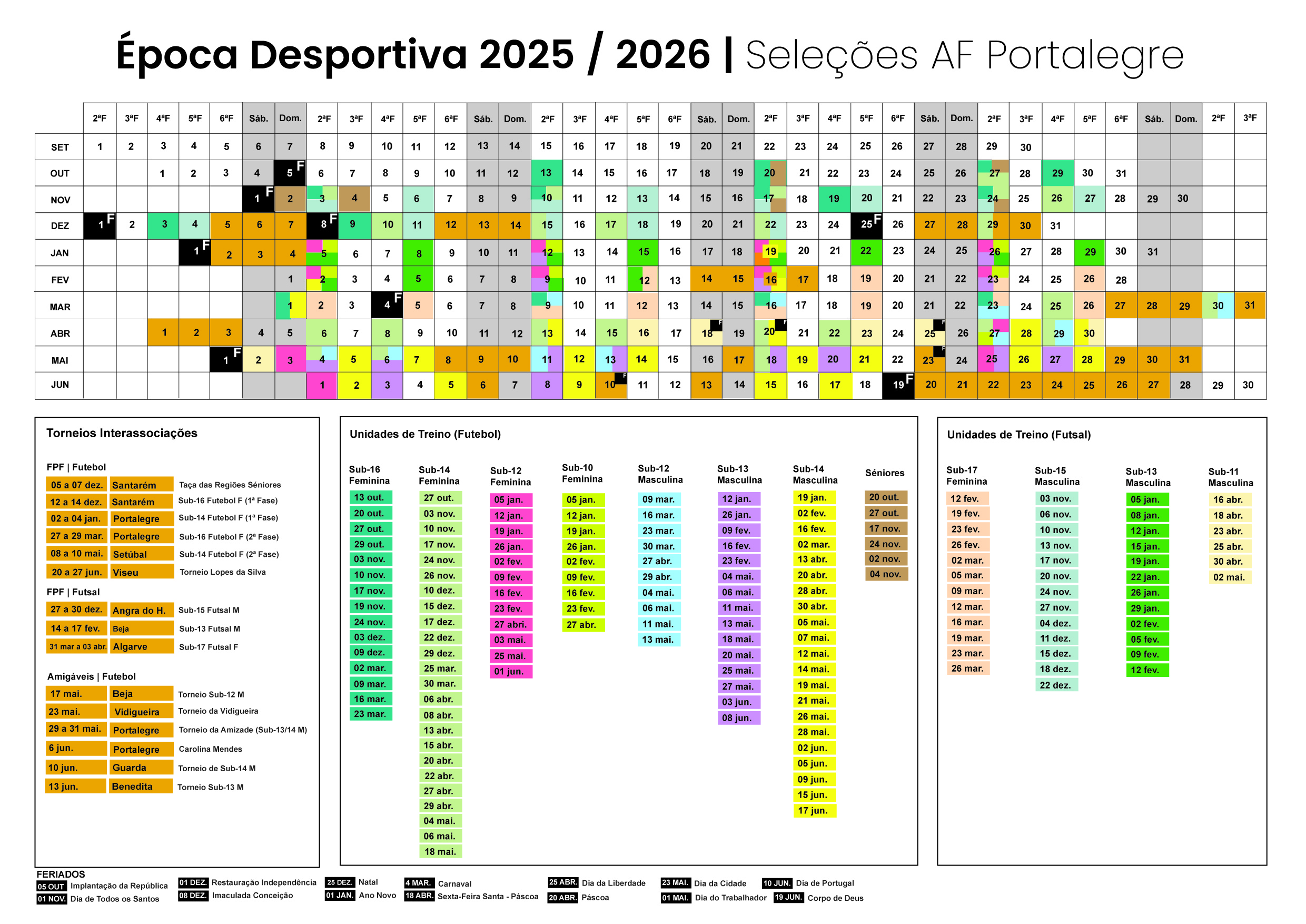 Calendário das Seleções AF Portalegre